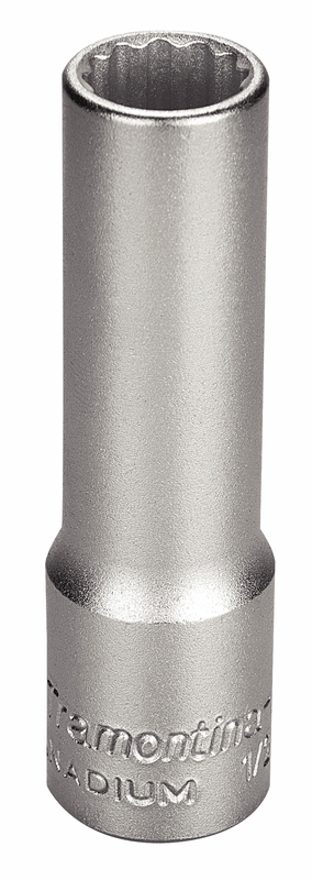 Soquete Estriado Longo em Aço Cromo Vanádio 3/8" - Encaixe 1/2" Tramontina PRO
