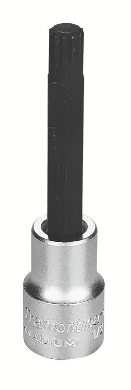Soquete em Aço Cromo Vanádio Ponta Multidentada Longa 10 mm - Encaixe 1/2" Tramontina PRO