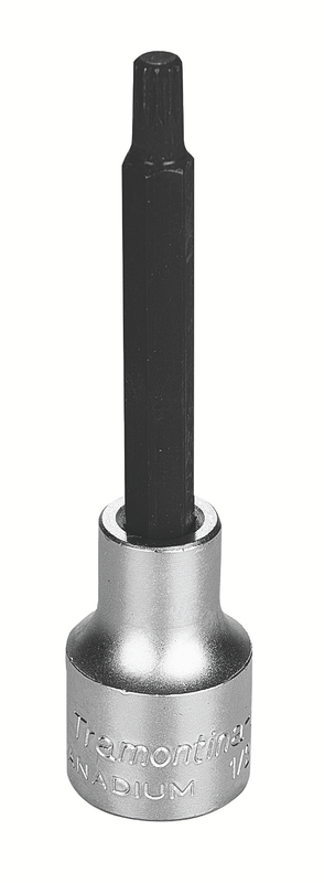 Soquete em Aço Cromo Vanádio Ponta Multidentada Longa 6 mm - Encaixe 1/2" Tramontina PRO