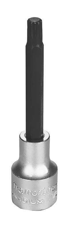 Soquete em Aço Cromo Vanádio Ponta Multidentada Longa 8 mm - Encaixe 1/2" Tramontina PRO