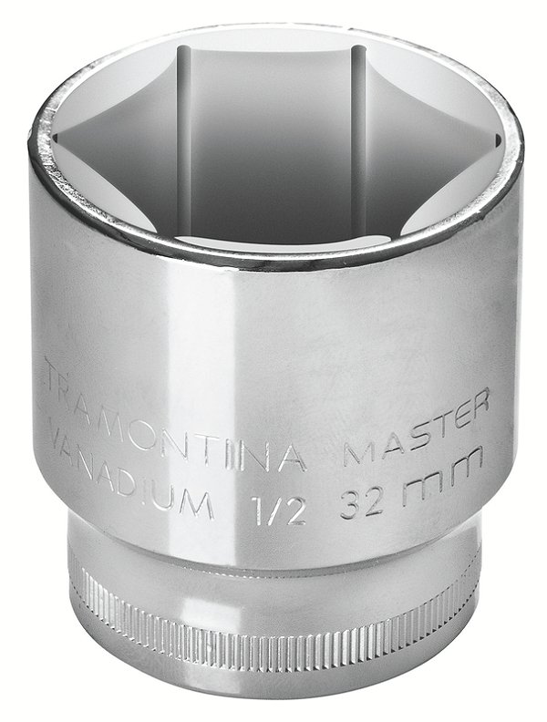 Soquete Sextavado 30 mm encaixe 1/2" Tramontina MASTER em Aço Cromo Vanádio com Acabamento Cromado