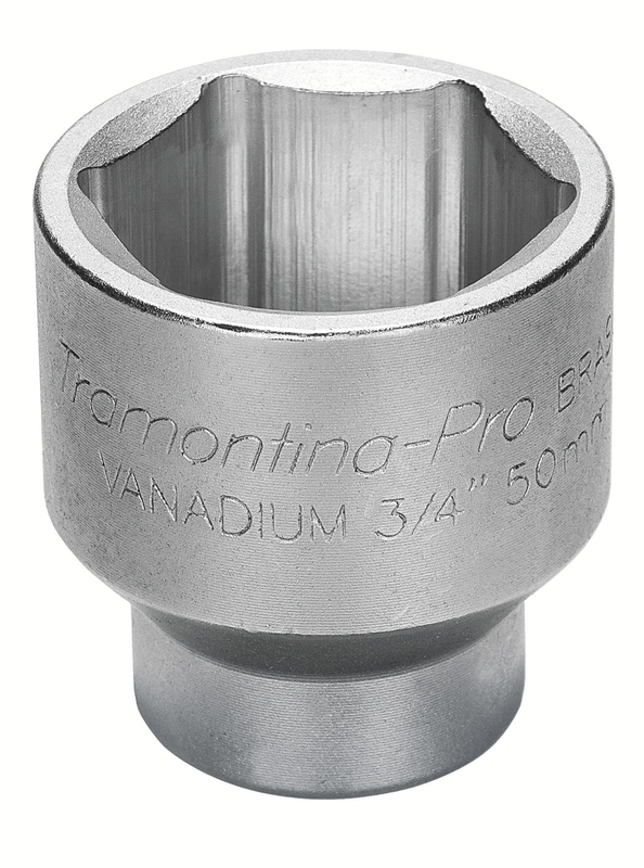 Soquete Sextavado em Aço Cromo Vanádio 17 mm - Encaixe 3/4" Tramontina PRO