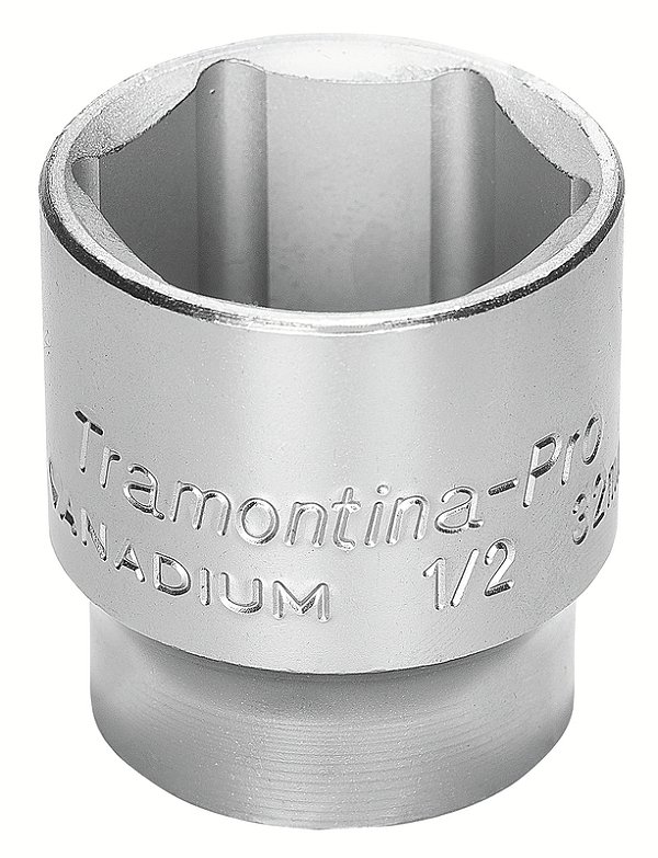Soquete Sextavado em Aço Cromo Vanádio 3/8" - Encaixe 1/2" Tramontina PRO