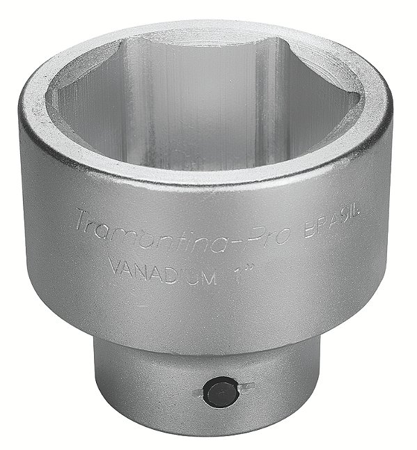Soquete Sextavado em Aço Cromo Vanádio 80 mm - Encaixe 1" Tramontina PRO