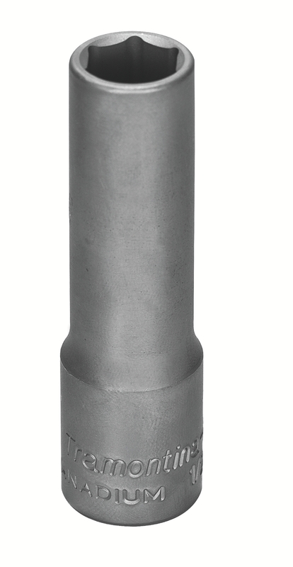 Soquete Sextavado Longo em Aço Cromo Vanádio 3/8" - Encaixe 1/2" Tramontina PRO