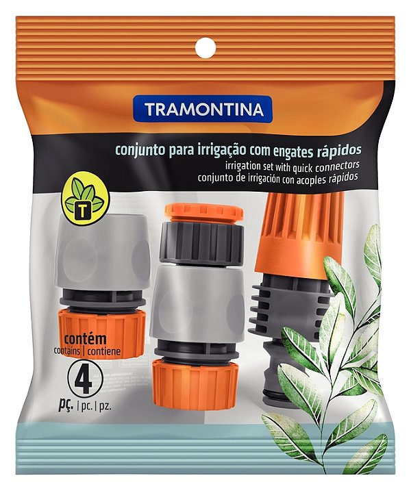 Conjunto para Irrigação Tramontina com Engates Rápidos e Esguicho 4 Peças