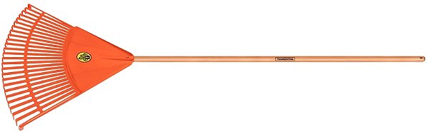 Vassoura Plástica Laranja Tramontina com 26 Dentes e Cabo de Madeira 120 cm Desmontado - Kit com 16