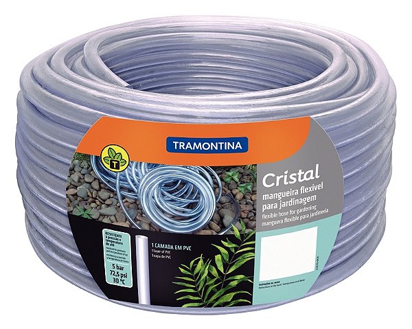 Mangueira Cristal Tramontina em PVC 1 Camada 200 m