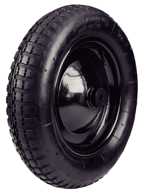 Pneu com Câmara 3.25/8" e Roda Metálica Tramontina para Carrinho de Mão com Bucha Plástica