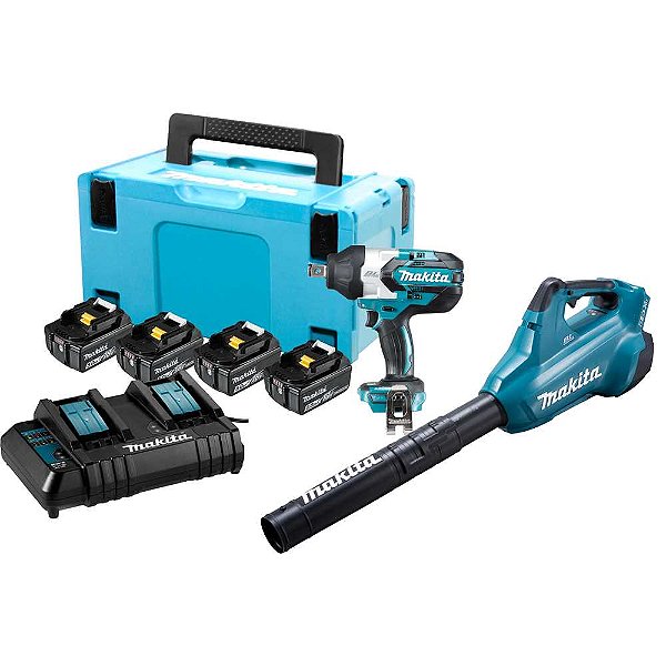 Conjunto Soprador de folhas DUB362 e Chave de impacto DTW1001 MAKITA