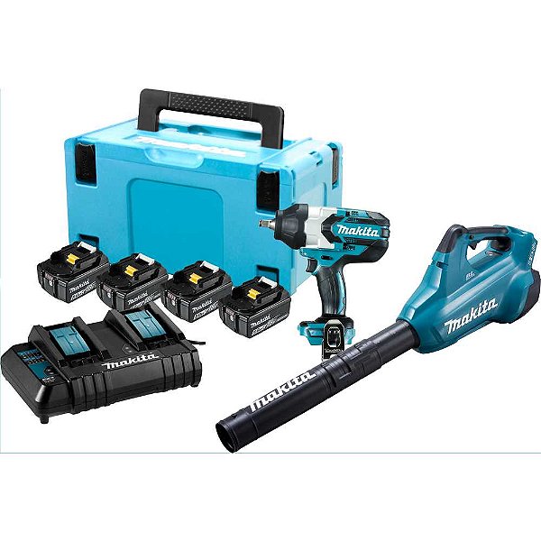 Conjunto Soprador de folhas DUB362 e Chave de impacto DTW1002 MAKITA