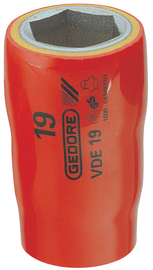 Soquete sextavado isolado encaixe de 1/2" 15mm VDE19 091770 GEDORE