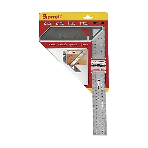 Esquadro de 12" com Cabo de Alumínio K53M-300-S Starrett