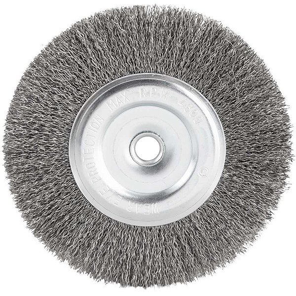 Escova circular de aço inox 6" x 1/2" x 1/2" (152mm x 12,7mm x 12,7 mm) VONDER