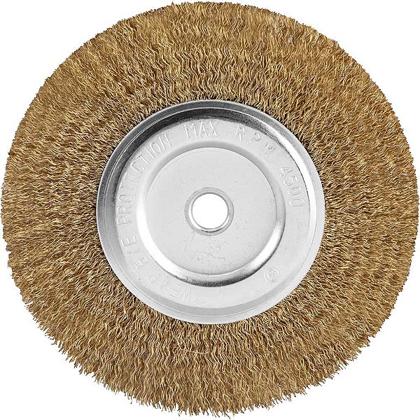 Escova circular aço latonado 6" x 1/2" x 1/2" (152mm x 12,7mm x 12,7 mm) VONDER