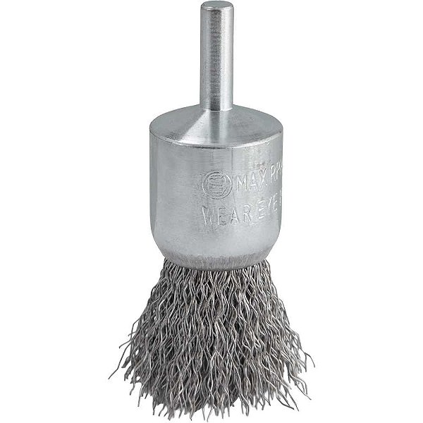 Escova pincel 25mm aço inox cerdas onduladas haste 1/4" VONDER