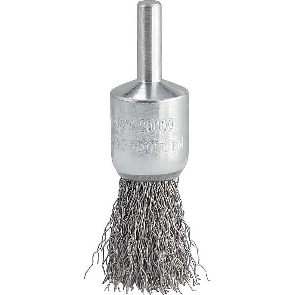 Escova pincel 19mm aço inox cerdas onduladas haste 1/4" VONDER