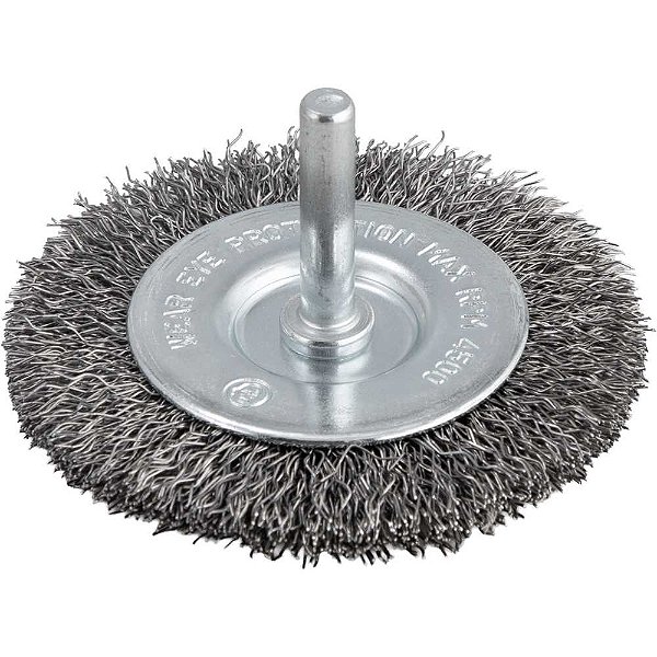 Escova circular 3" cerdas em aço inox 4.500/min com haste 1/4" VONDER
