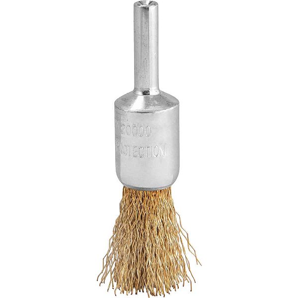 Escova de aço latonado ondulado tipo pincel 16mm VONDER