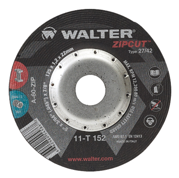 Disco de corte 178mm x 1,6mm x 22,23mm centro deprimido ZipCut 11T172 WALTER