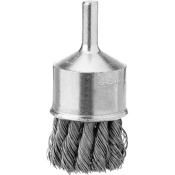 Escova pincel de aço carbono 1" trançada para retífica reta com pinça de 1/4" DW49005 DEWALT