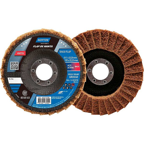 Disco para desbaste e acabamento flap BEAR TEX perfil cônico 4 1/2" (115mm x 122 mm) 66261122500 NORTON