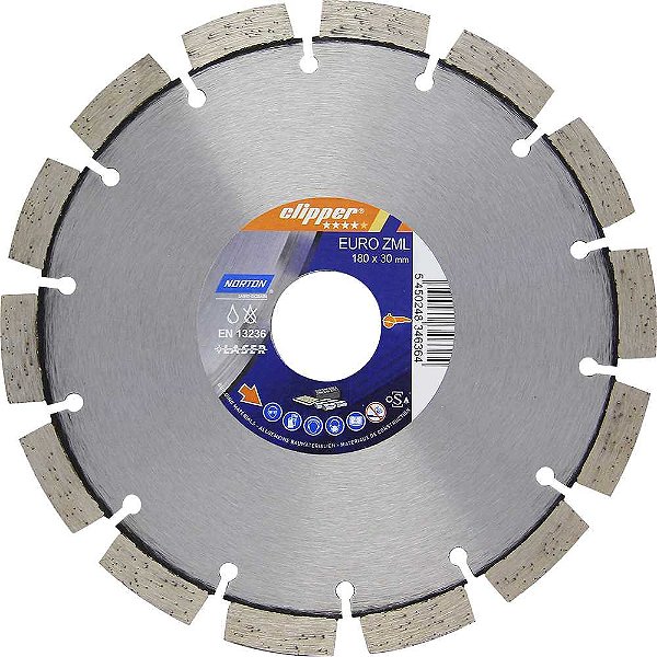 Disco de corte diamantado 180mm segmentado Universal H10 CLIPPER