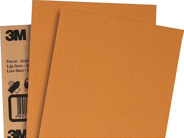 Lixa em folha ouro grão P400 para lixamento e acabamento automotivo a seco 326U 3M - 50 unidades