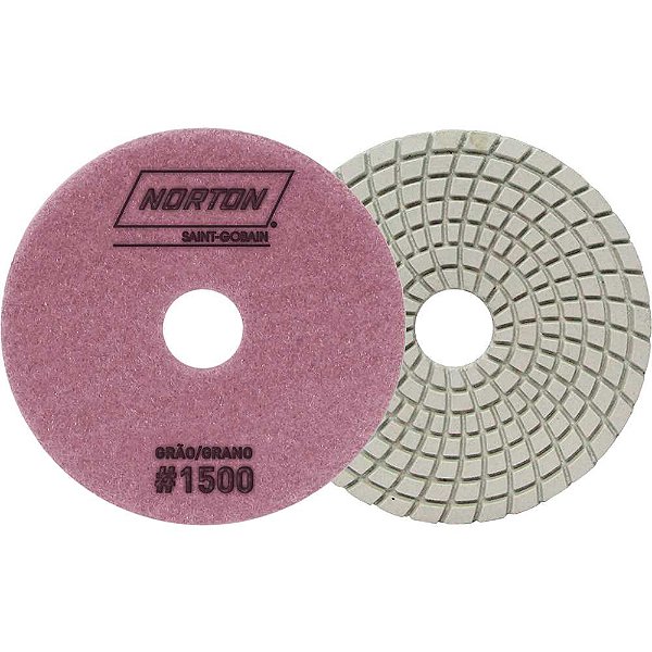 Disco de lixa diamantado flexível com costado em pluma 100mm grão 1.500 Brilho D'água NORTON
