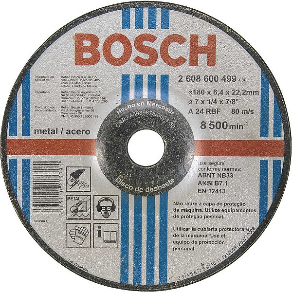 Disco de desbaste 180,0mm x 6,4mm x 22,23mm Expert BOSCH