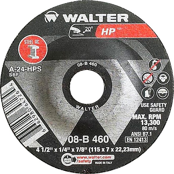 Disco de desbaste 114,5mm x 6,4mm x 22,23mm 08B460 WALTER