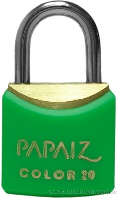 Cadeado de latão corpo plastificado 40mm Verde PAPAIZ