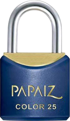Cadeado de latão corpo plastificado 25mm Azul PAPAIZ