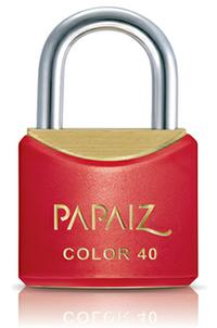 Cadeado de latão corpo plastificado 20mm Vermelho PAPAIZ