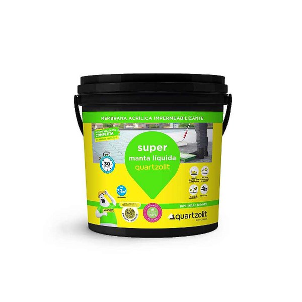Manta líquida impermeabilizante 4kg branco SUPER MANTA LIQUIDA QUARTZOLIT