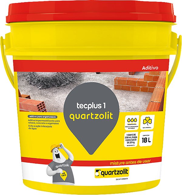 Impermeabilizante para concreto e argamassa tecplus 1 33216.02.34.052 QUARTZOLIT