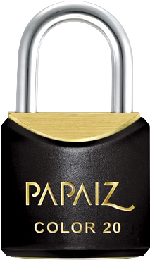 Cadeado de latão corpo plastificado 20mm Preto PAPAIZ