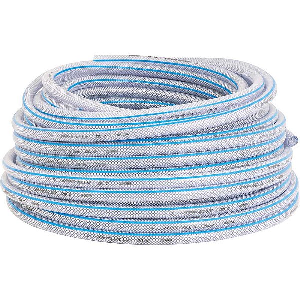 Mangueira PVC cristal trançada VPT 250 libras 1/4" rolo com 50 metros VONDER