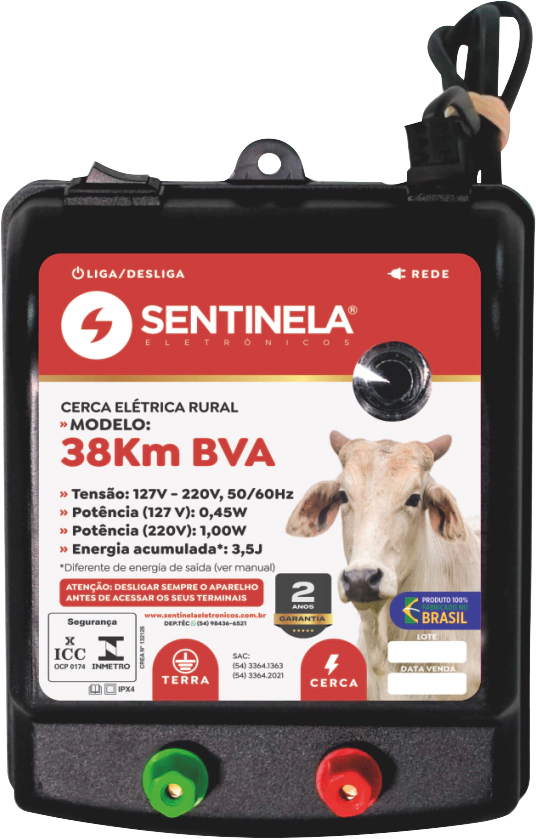 Eletrificador de cerca elétrica 38 km com alcance de 4.500m 4039 SENTINELA