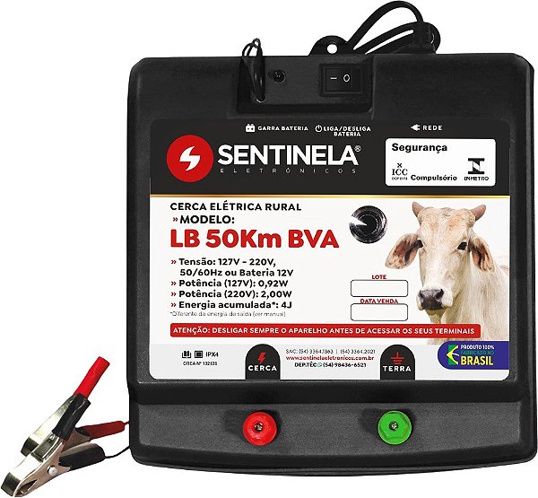 Eletrificador de cerca elétrica 50 km com alcance de 8.600m 1019 SENTINELA