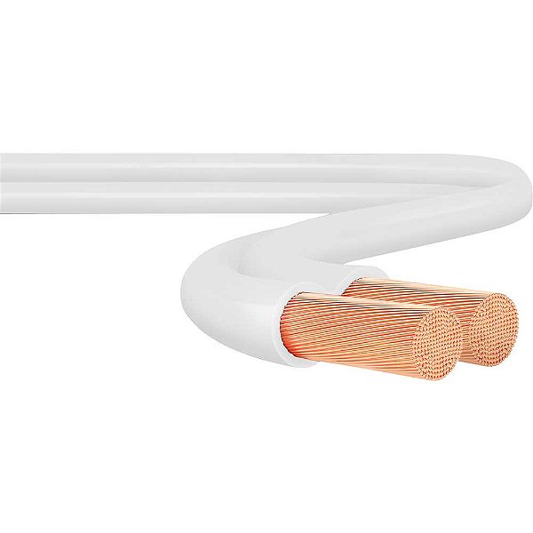 Cabo flexível paralelo 300V 2 x 2,5 mm² com 100 metros branco SIL