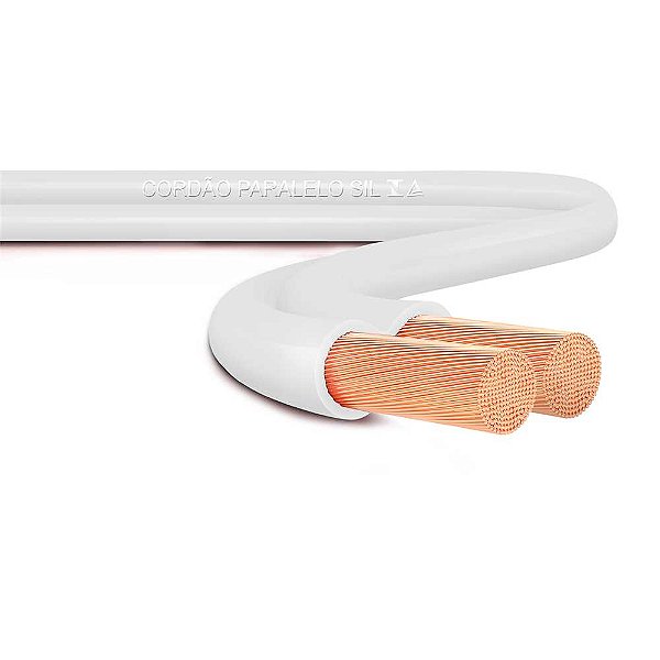 Cabo flexível paralelo 300V 2 x 1,5 mm² com 100 metros branco SIL