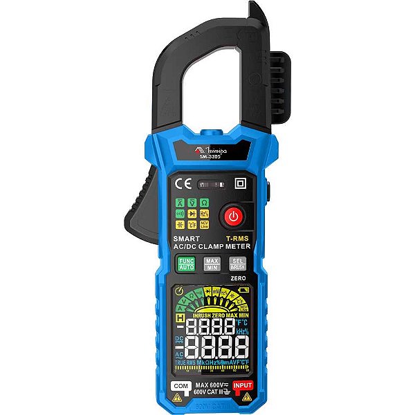 Alicate amperímetro digital CAT III 600V AC/DC SM-3305 MINIPA