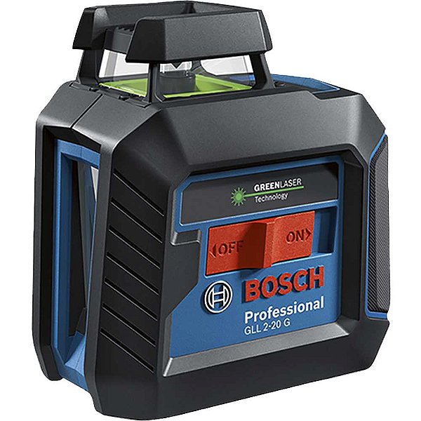 Nível a laser de 2 linhas verdes 10m (raio) precisão ± 0,4 mm/m com bolsa GLL 2-20g 0601065000 BOSCH