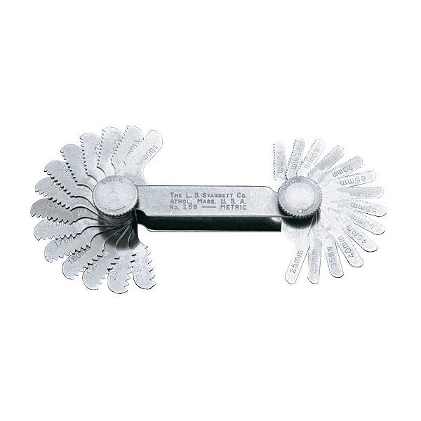 Calibre/pente de rosca com 28 lâminas 0,25mm - 2,5mm 156M 50589 STARRETT