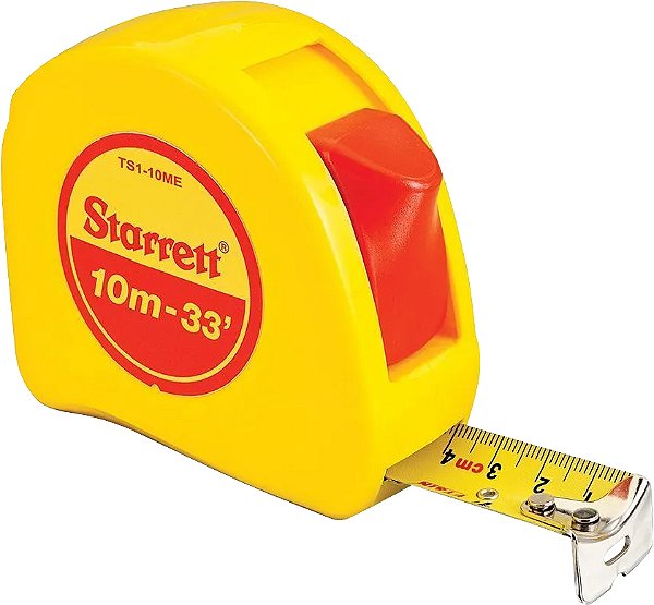 Trena 10m x 25mm com trava DTS1-10ME display com 6 peças STARRETT
