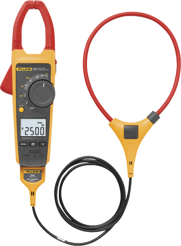Alicate voltímetro amperímetro digital CA/CC True-RMS com iflex 376 FLUKE