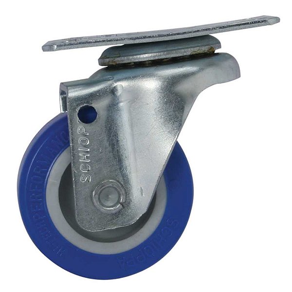 Rodízio giratório leve 2" de borracha termoplástica azul GL 210 TP SCHIOPPA