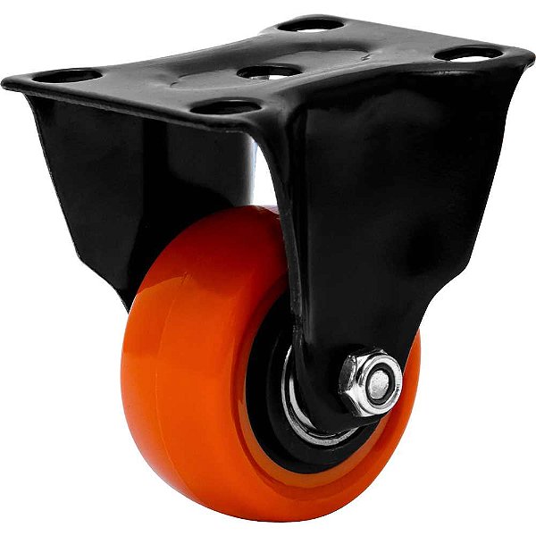 Rodízio fixo leve 1.5/8" série black roda laranja 30kg COLSON