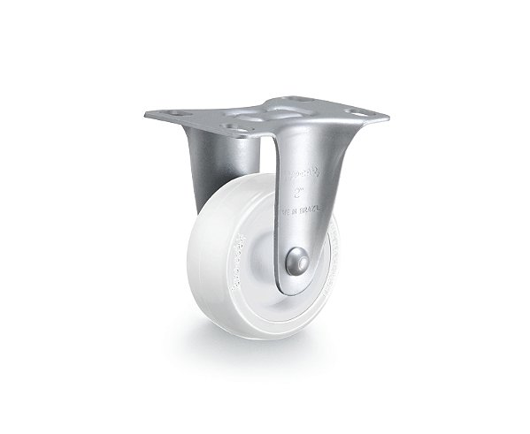 Rodízio fixo industrial leve 2" de nylon branco FLR 210 NN RODCAR